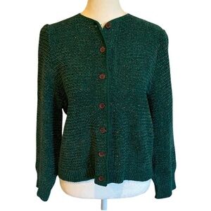 Vivanti Women's Green Button-Up Cardigan Sweater. Measures Size M. Tag says 14.